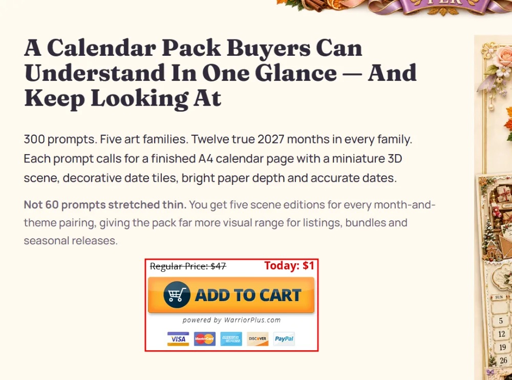 2027 Seasonal Calendar House PLR Review overview image