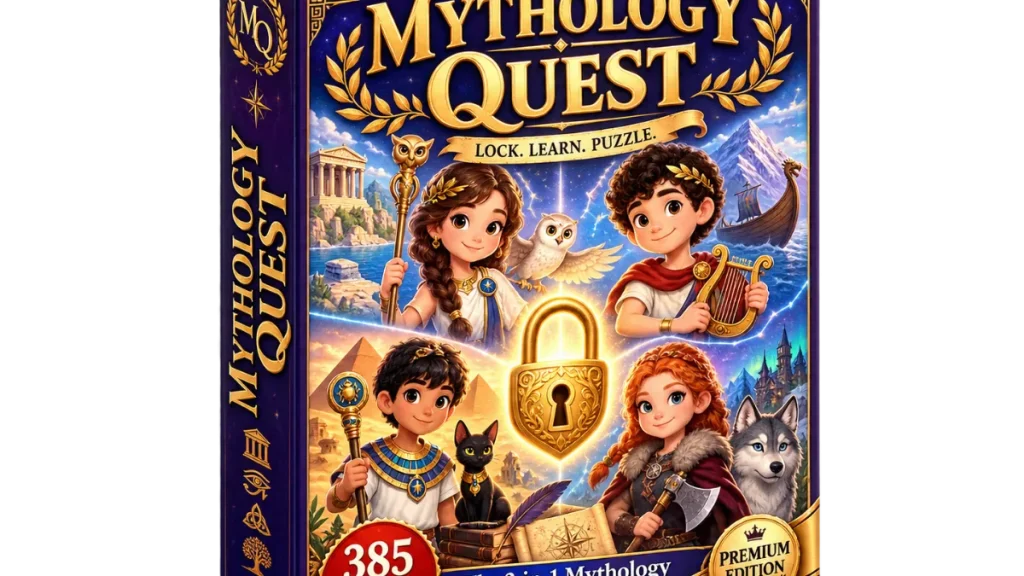 Mythology Quest: Lock. Learn. Puzzle Review — character-locked mythology coloring book publishing kit