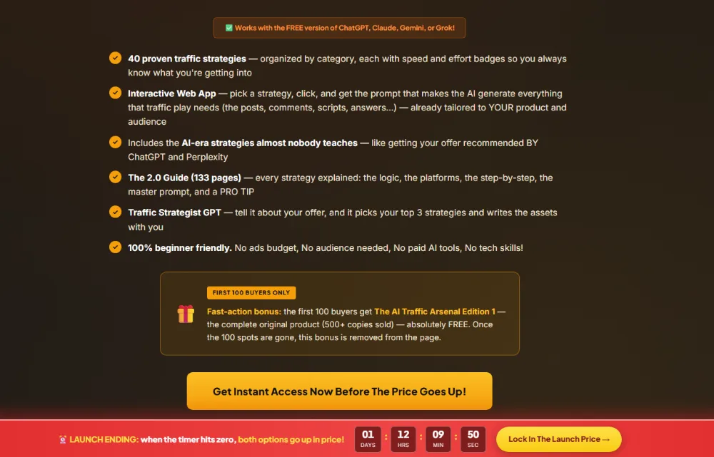 The AI Traffic Arsenal 2.0 Review overview image