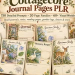 Cottagecore Journal Pages PLR Review featured image for printable journal prompt library