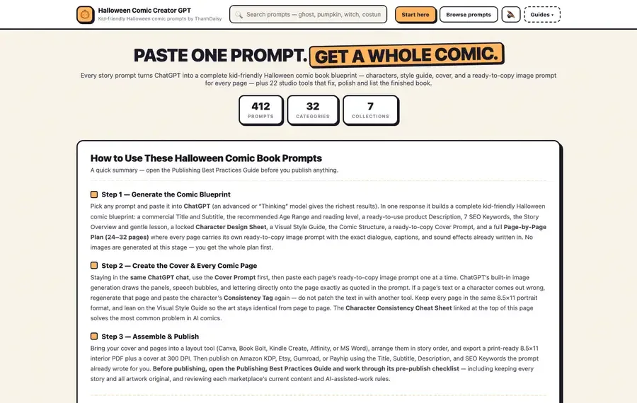 Halloween Comic Creator GPT Review overview image